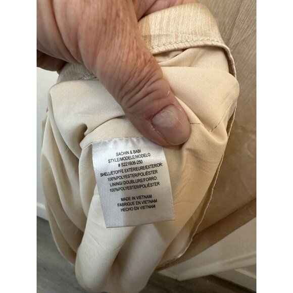 Sachin & Babi Chelsea Crinkle Satin One-Shoulder Gown 18W NWTs $185 Champagne - Picture 11 of 11